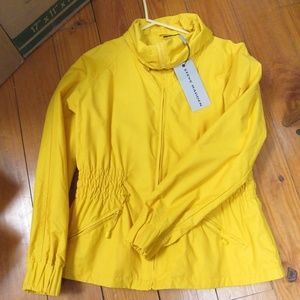 Steve Madden Short Jacket Ruching Details Bright Yellow XL